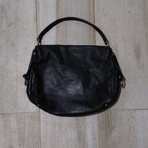 Salvatore Ferragamo large 100% leather shoulder bag, gold hardware, authentic